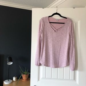 Kismet Heathered Pink Sweater, Size M